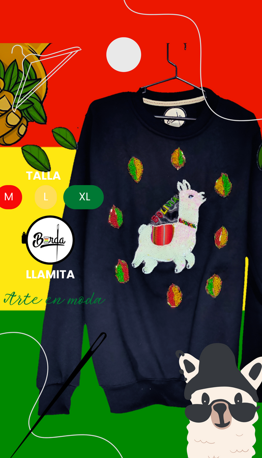 Llamita Sudadera con hojas de coca🍃 🦙